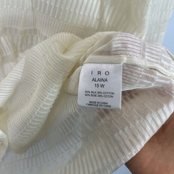 IRO Alaina textured silk blend blouse size 38 USA 6 - Picture 4 of 6